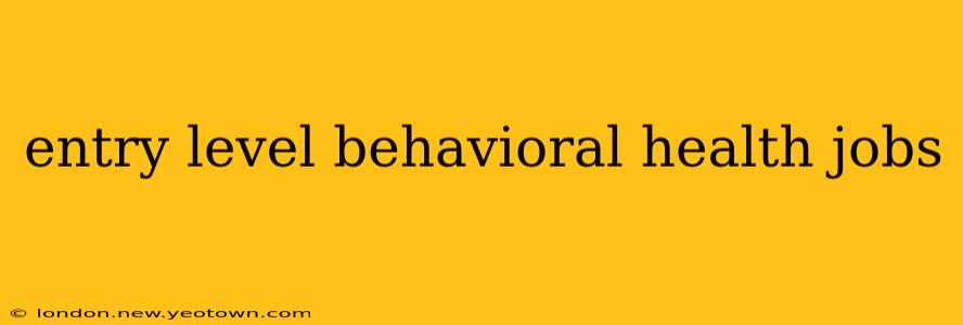 entry level behavioral health jobs