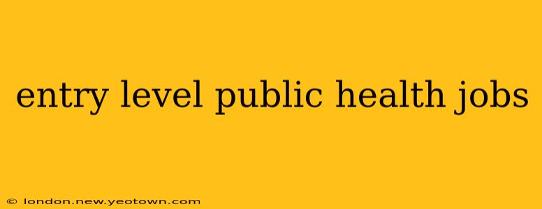entry level public health jobs