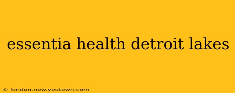 essentia health detroit lakes