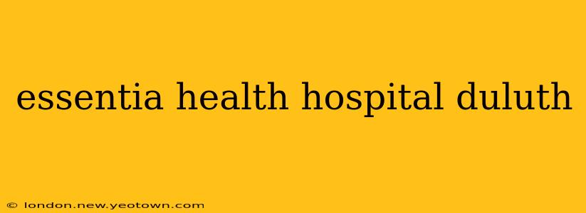 essentia health hospital duluth