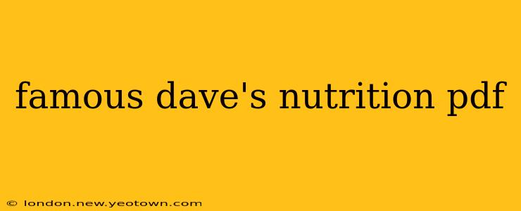 famous dave's nutrition pdf
