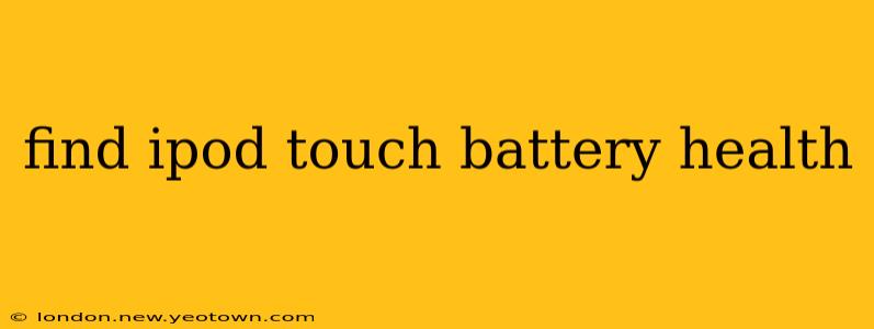 find ipod touch battery health
