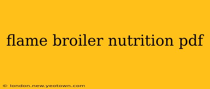flame broiler nutrition pdf