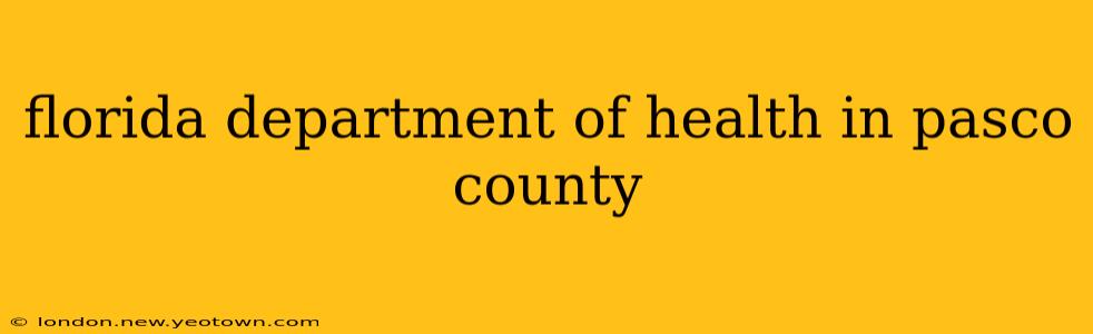florida department of health in pasco county
