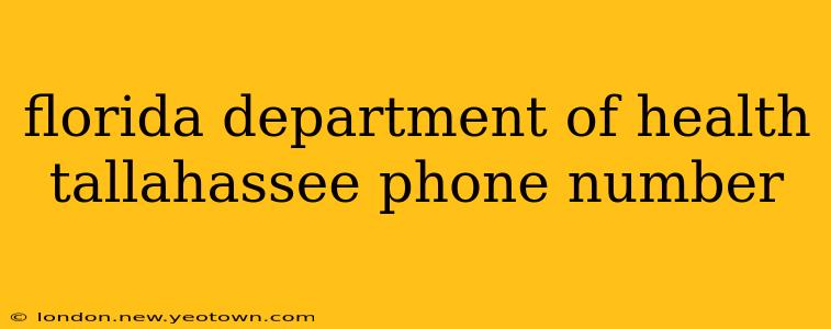 florida department of health tallahassee phone number