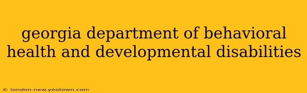georgia department of behavioral health and developmental disabilities
