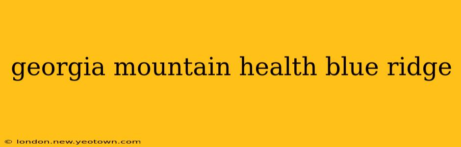georgia mountain health blue ridge