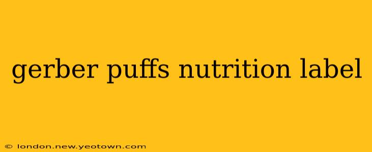 gerber puffs nutrition label