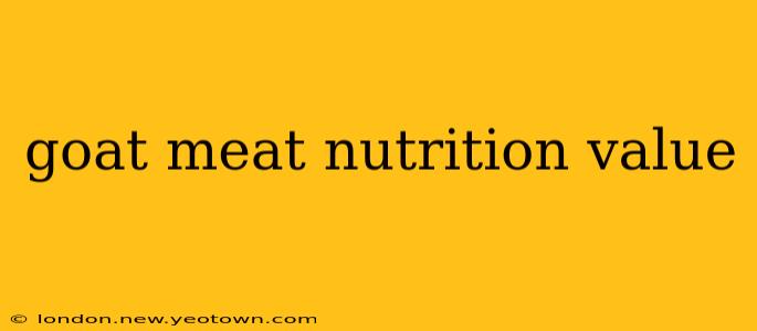 goat meat nutrition value
