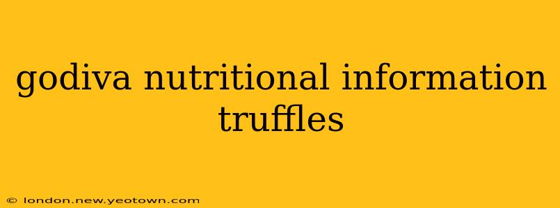 godiva nutritional information truffles