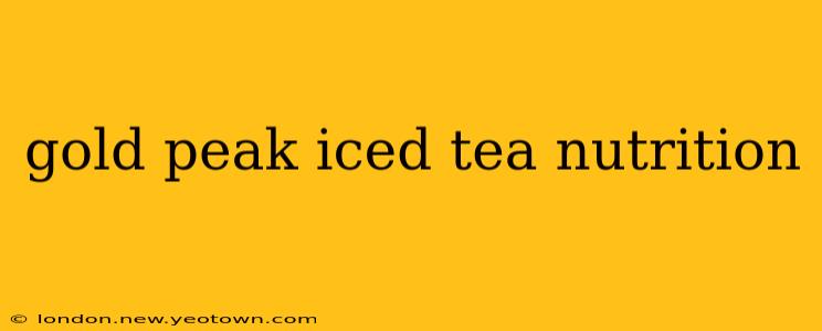 gold peak iced tea nutrition