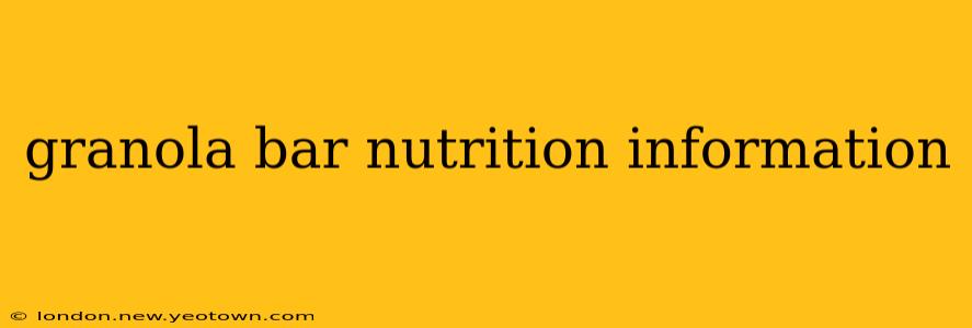 granola bar nutrition information