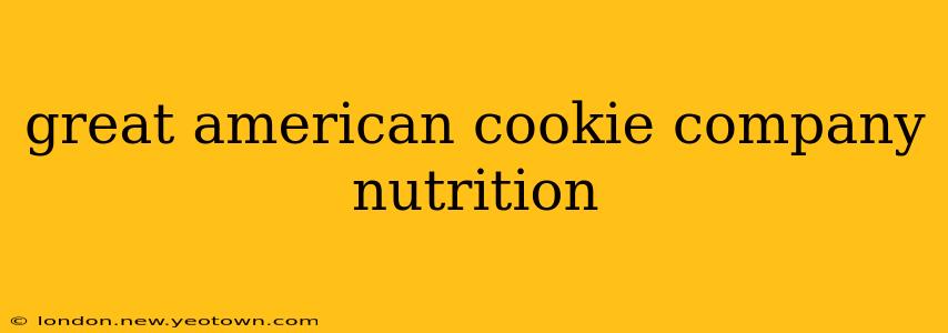 great american cookie company nutrition