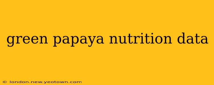 green papaya nutrition data