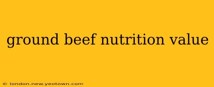 ground beef nutrition value