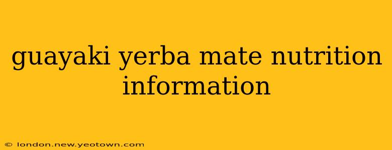 guayaki yerba mate nutrition information