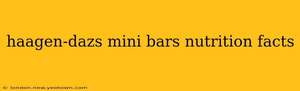 haagen-dazs mini bars nutrition facts