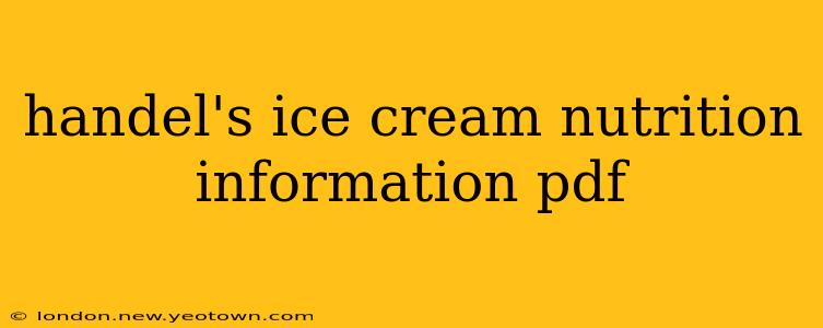 handel's ice cream nutrition information pdf