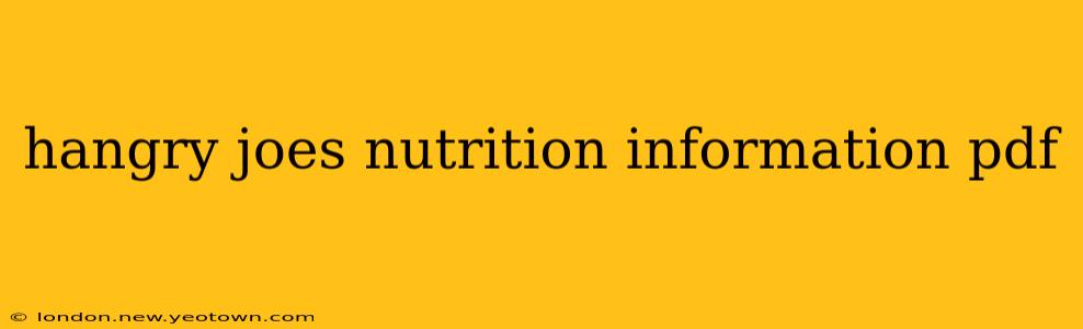 hangry joes nutrition information pdf
