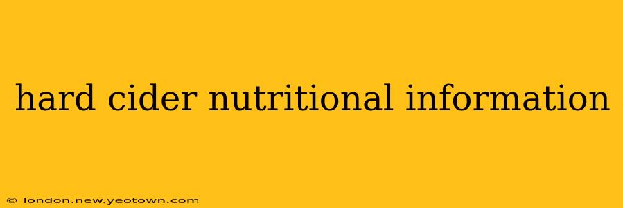 hard cider nutritional information