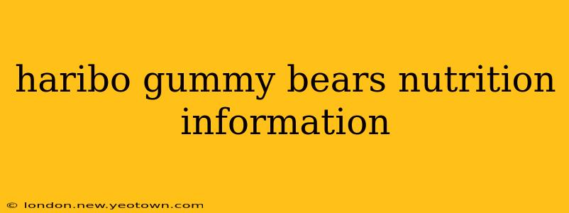 haribo gummy bears nutrition information