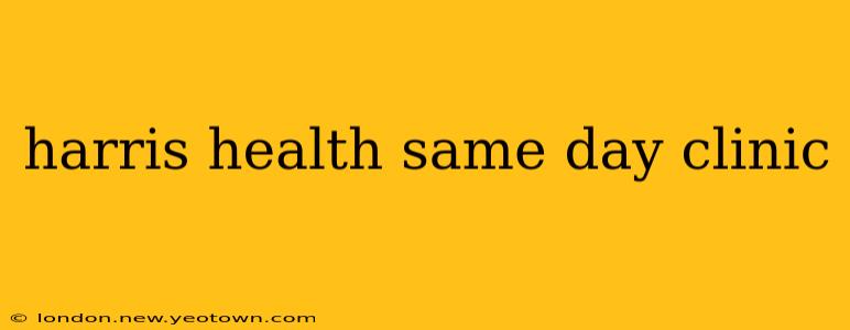 harris health same day clinic