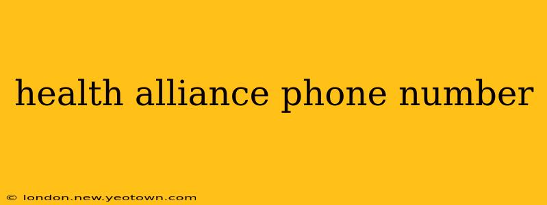 health alliance phone number