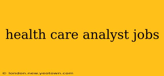 health care analyst jobs