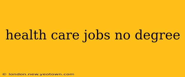health care jobs no degree