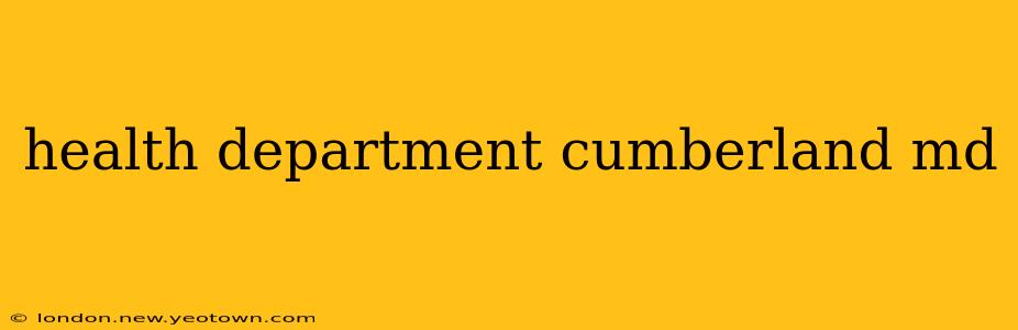health department cumberland md