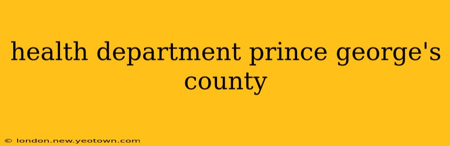 health department prince george's county