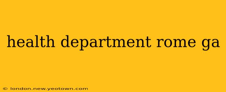 health department rome ga