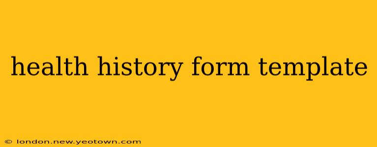 health history form template