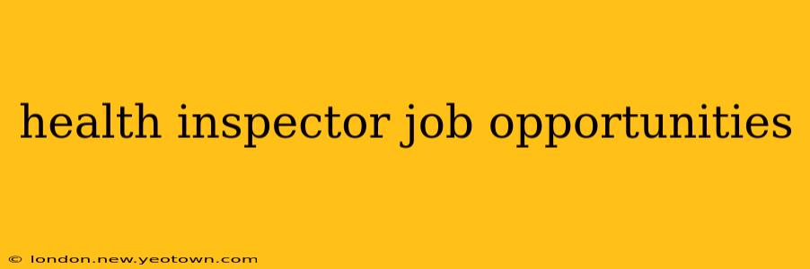 health inspector job opportunities