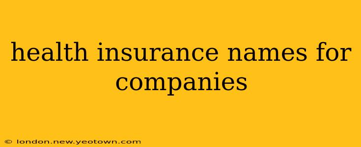 health insurance names for companies
