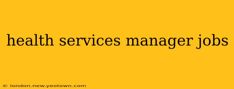 health services manager jobs