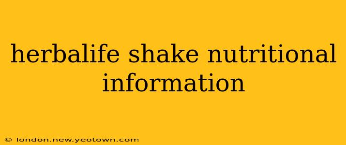 herbalife shake nutritional information