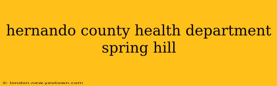 hernando county health department spring hill