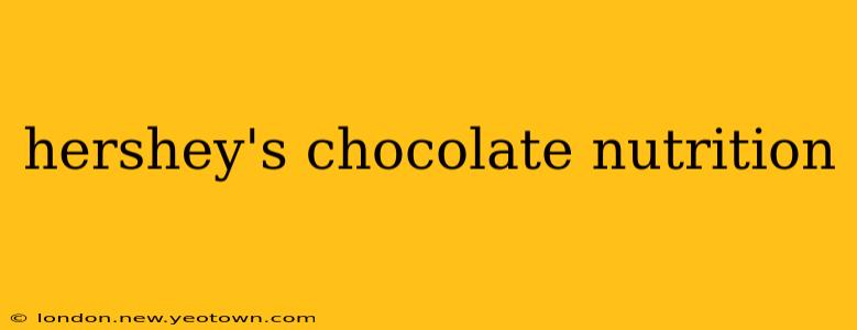 hershey's chocolate nutrition