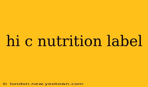 hi c nutrition label