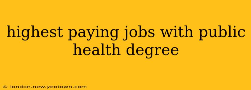 highest paying jobs with public health degree