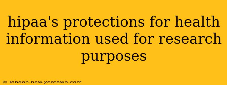 hipaa's protections for health information used for research purposes