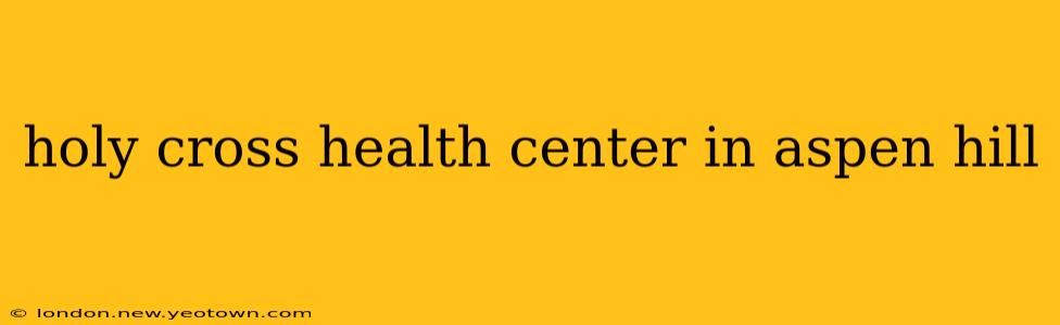 holy cross health center in aspen hill