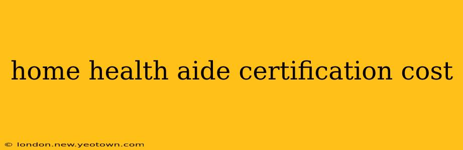 home health aide certification cost