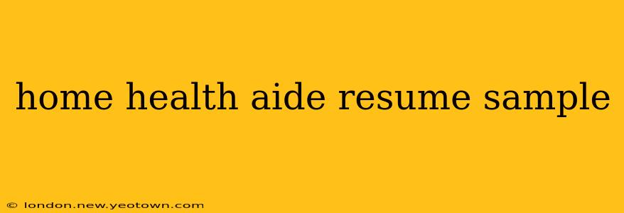 home health aide resume sample