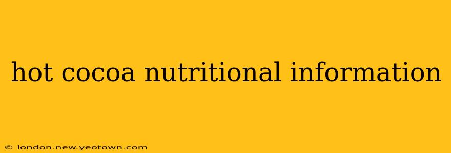 hot cocoa nutritional information