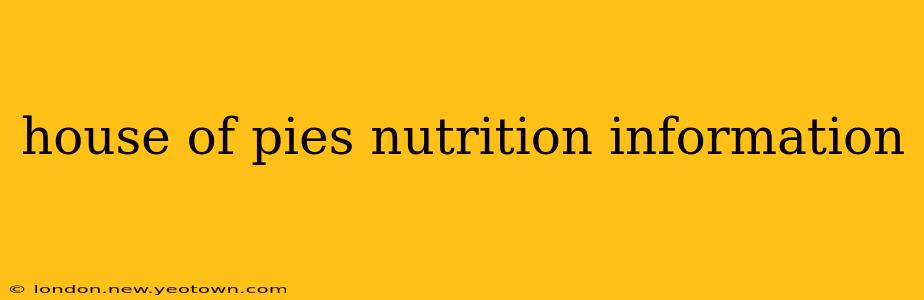 house of pies nutrition information