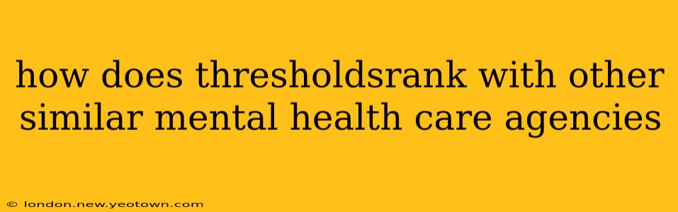 how does thresholdsrank with other similar mental health care agencies