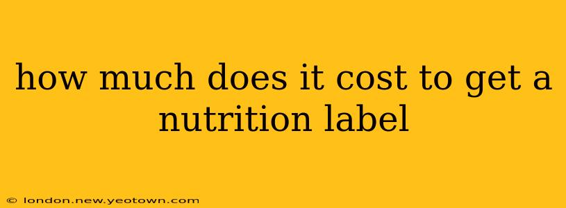 how much does it cost to get a nutrition label