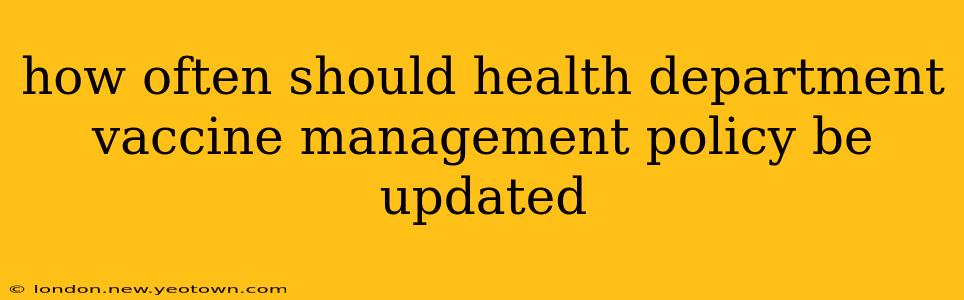 how often should health department vaccine management policy be updated